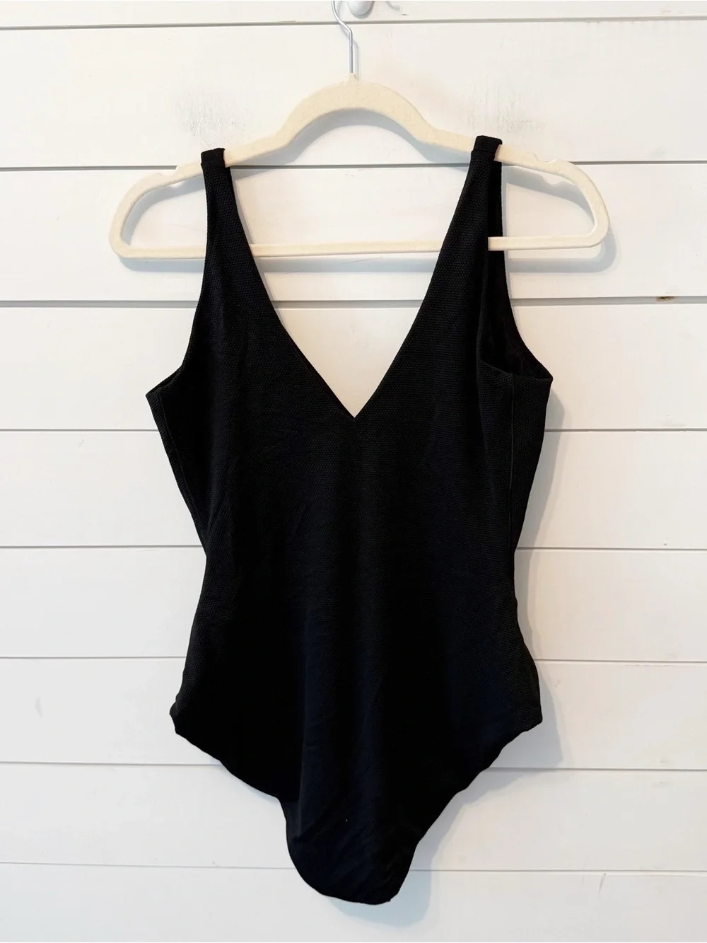 NWOTs Spanx | SPANXshape Swim Pique Plunge One-Piece in Black Size XL